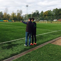 Photo taken at Football pitch of the V. Korenkov&amp;#39;s sports school by Михаил Б. on 10/4/2015