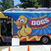 Photo taken at Lucky Ducky Dogs - Fun with Meat! by Sayon on 6/20/2013