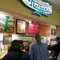 Photo taken at Nathan&amp;#39;s Famous by David W. on 9/13/2013