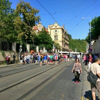 Photo taken at Malostranská (tram) by Tom P. on 8/25/2016