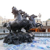 Photo taken at Фонтан с четвёркой лошадей by Алексей Г. on 4/11/2021