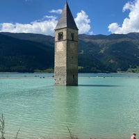 Photo taken at Reschensee / Lago di Resia by Roby S. on 8/16/2023