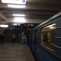 Photo taken at metro Polezhayevskaya by Ya T. on 3/13/2015