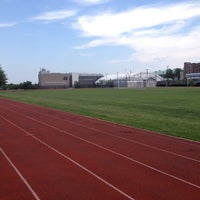 Photo taken at CUNY Queens College Track by Melissa O. on 7/12/2014