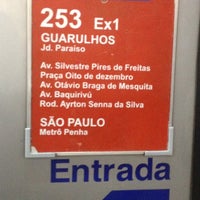 Photo taken at 253- Paraíso-Guarulhos Intermunicipal by Priscila V. on 1/23/2012