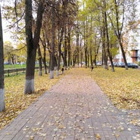 Photo taken at Сквер на остановке «ул. Комарова» by Sasha P. on 10/17/2017