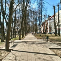 Photo taken at Сквер на остановке «ул. Комарова» by Sasha P. on 4/20/2017
