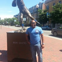 Photo taken at Ron Santo Statue by Lou Cella by Steve W. on 6/8/2013