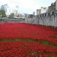 Photo taken at Blood Swept Lands and Seas of Red - Tower of London WW1 Poppy Memorial by Steve C. on 10/30/2014