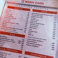 Mann hann menu online