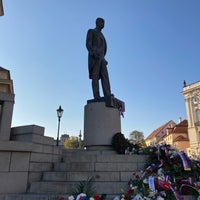 Photo taken at Statue of Tomáš Garrigue Masaryk by Zlata K. on 10/28/2021
