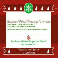 รูปภาพถ่ายที่ Balance Point Massage Therapy โดย Aimee W. เมื่อ 11/22/2015