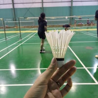 Photo taken at Kanassanan Badminton Court by Mizzya &amp;. on 1/17/2017