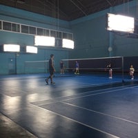 Photo taken at Palarom Badminton Court by Ploy A. on 5/29/2015