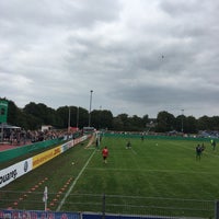 Photo taken at Manfred-Werner-Stadion (ETSV Weiche) by Tom on 8/19/2018