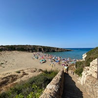 Photo taken at Spiaggia di Calamosche by Eleonora A. on 7/25/2021