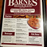 Menu - Barnes Restaurant - Savannah, GA