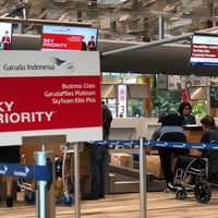 Photo taken at Garuda Indonesia (GA) Check-in Counter by Baby S. on 4/12/2018