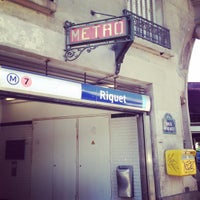 Photo taken at Métro Riquet [7] by Crhis O. on 8/1/2015