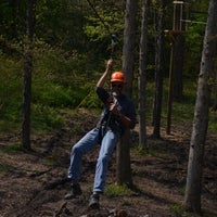 Photo taken at Ohiopyle Zip-line Adventure Course by Brett L. on 4/30/2012