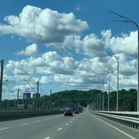 Photo taken at Дарницький автомобільний міст (Міст Кірпи) by Dashunya S. on 9/5/2021