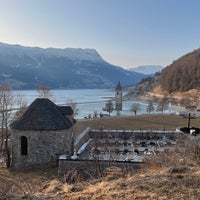Photo taken at Reschensee / Lago di Resia by Marc B. on 3/28/2022