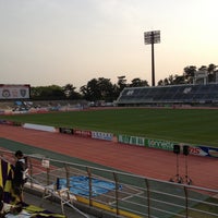 Photo taken at Shoda Shoyu Stadium Gunma by Naoki H. on 4/17/2013