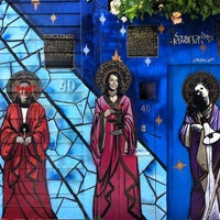 Photo taken at Mission Dolores mural by So L. on 5/20/2013