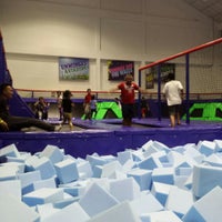 Photo taken at AMPED Trampoline Park by erespac on 5/3/2014