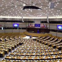 Photo taken at European Parliament Press Room by Antonio V. on 11/11/2015