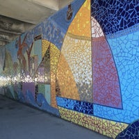 Photo taken at Belmont Ave Underpass Mural by Linda A. on 5/30/2014