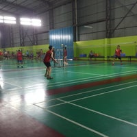 Photo taken at GOR WGN - badminton hall by Nindita U. on 6/23/2019