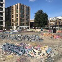 Photo taken at Stockwell Skatepark (Brixton Bowls) by Rose C. on 9/16/2021