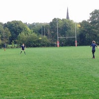 Photo taken at Old Allenyian Rugby Club by Чебурааашка Г. on 10/19/2014