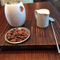 Photo taken at Max Brenner Chocolate Bar by Ella R. on 2/17/2014