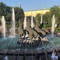 Photo taken at Фонтан с четвёркой лошадей by Михаил М. on 6/19/2021