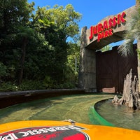 Photo taken at Jurassic Park: The Ride by Chi Z. on 8/17/2023