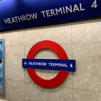 Photo taken at Heathrow Terminal 4 London Underground Station by Doug M. on 8/20/2019
