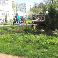 Photo taken at Park pored FON-a by Tatjana V. on 3/31/2014