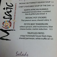 Photo taken at Mosaic Modern Fusion Restaurant by AJ T. on 8/19/2012