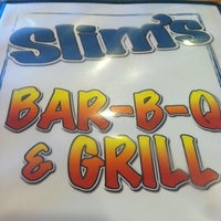 Photo taken at Slim&amp;#39;s Bar-B-Q &amp;amp; Grill by Shawn V. on 6/18/2013