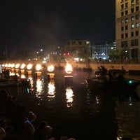 Photo taken at WaterFire - Memorial Park by Daddy F. on 9/9/2018