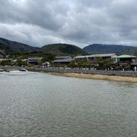 Photo taken at Togetsu-kyo Bridge by Long on 4/4/2024