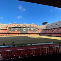 Photo taken at Mestalla Stadium by Nestor G. on 10/2/2023