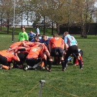 Photo taken at Diversey Lacrosse &amp;amp; Soccer Fields by Eric W. on 4/21/2012