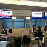Photo taken at Air China Check-in Counter by Issei I. on 9/21/2016