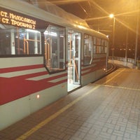 Photo taken at Станція швидкісного трамваю «Троєщина-2» by Kostya on 3/8/2015