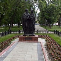 Photo taken at Памятник Петру и Февронии by Юрий С. on 6/21/2014