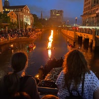 Photo taken at WaterFire - Memorial Park by Max A. on 6/5/2022