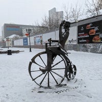 Photo taken at Памятник первому изобретателю велосипеда/Monument to the first inventor of the bicycle by Vadim B. on 1/19/2020